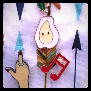 Enamel pin set /finger gesture /pear /music note