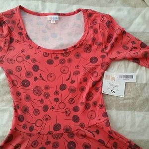~LuLaRoe~ XS Nicole Coral/Dandilions