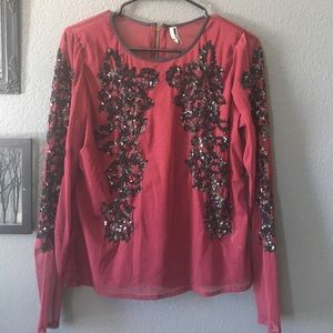 Mesh sequin Topshop shirt