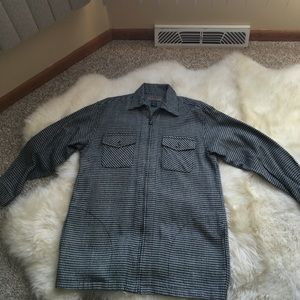 black checkered Express zip up shirt