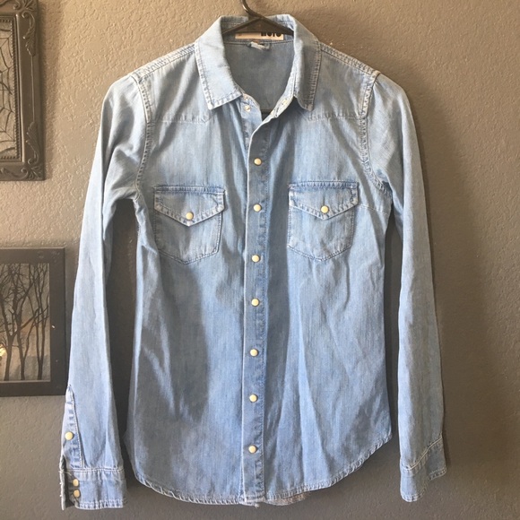 Topshop Tops - Denim TopShop blouse