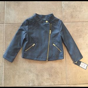 Toddler girls faux leather jacket