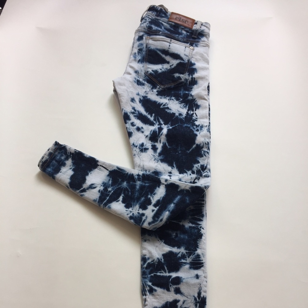 Women Else Skinny Ankle Tie Dye Denim Jean Pant - Picture 3 of 8