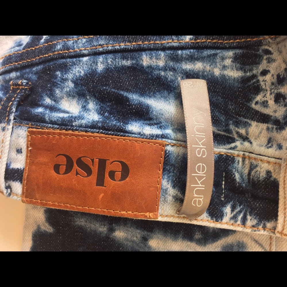 Women Else Skinny Ankle Tie Dye Denim Jean Pant - Picture 7 of 8