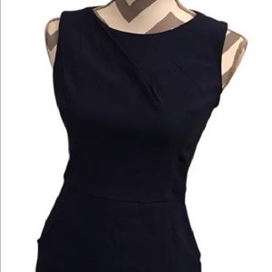 Navy Pleated Sheath Dress-151