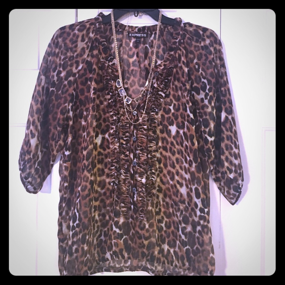 Cheetah print blouse