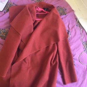 Oversized waterfall duster coat orange