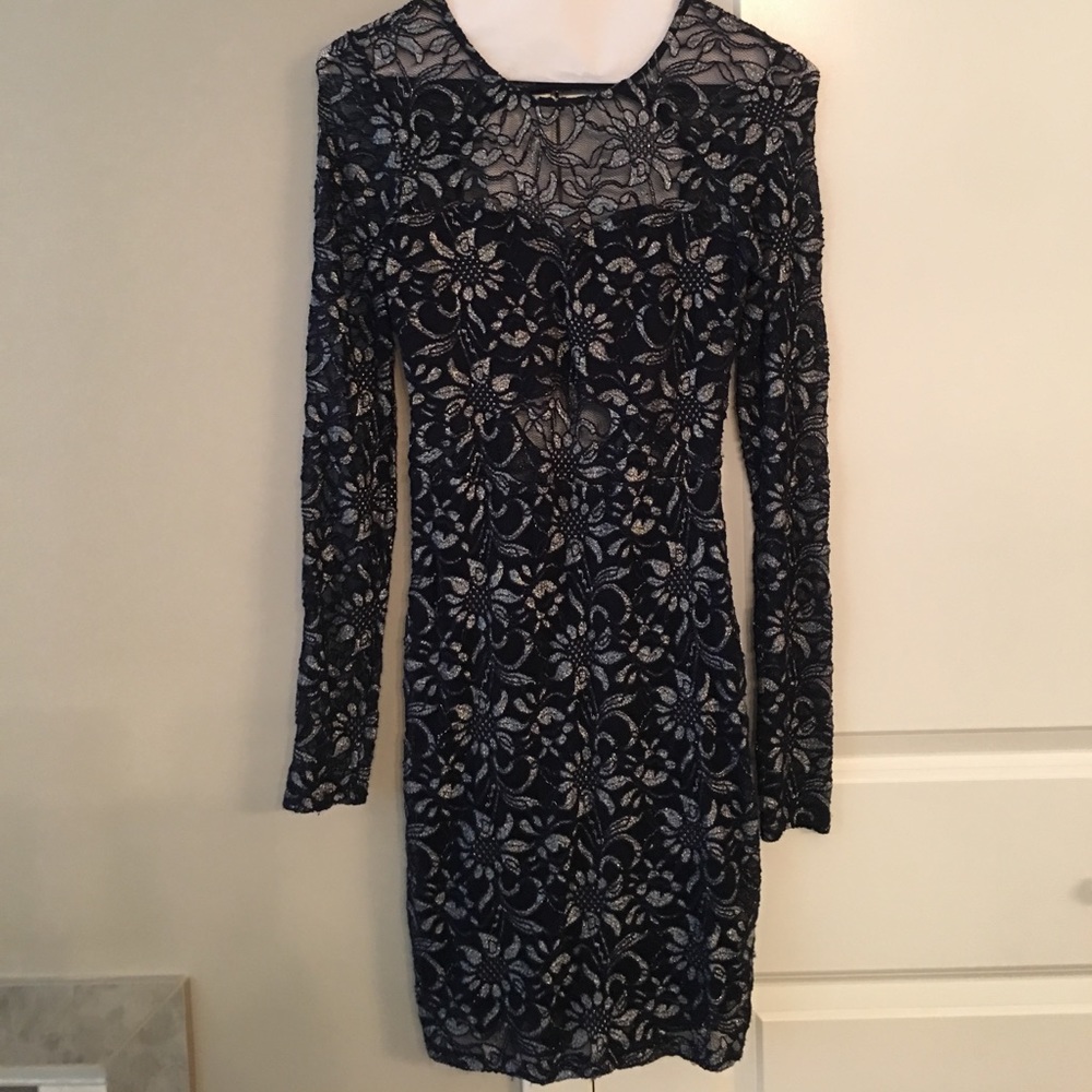 Express navy dress with cutout back