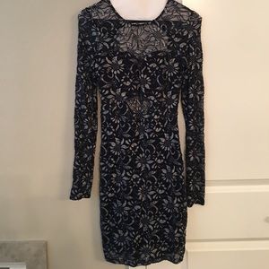Express navy dress with cutout back