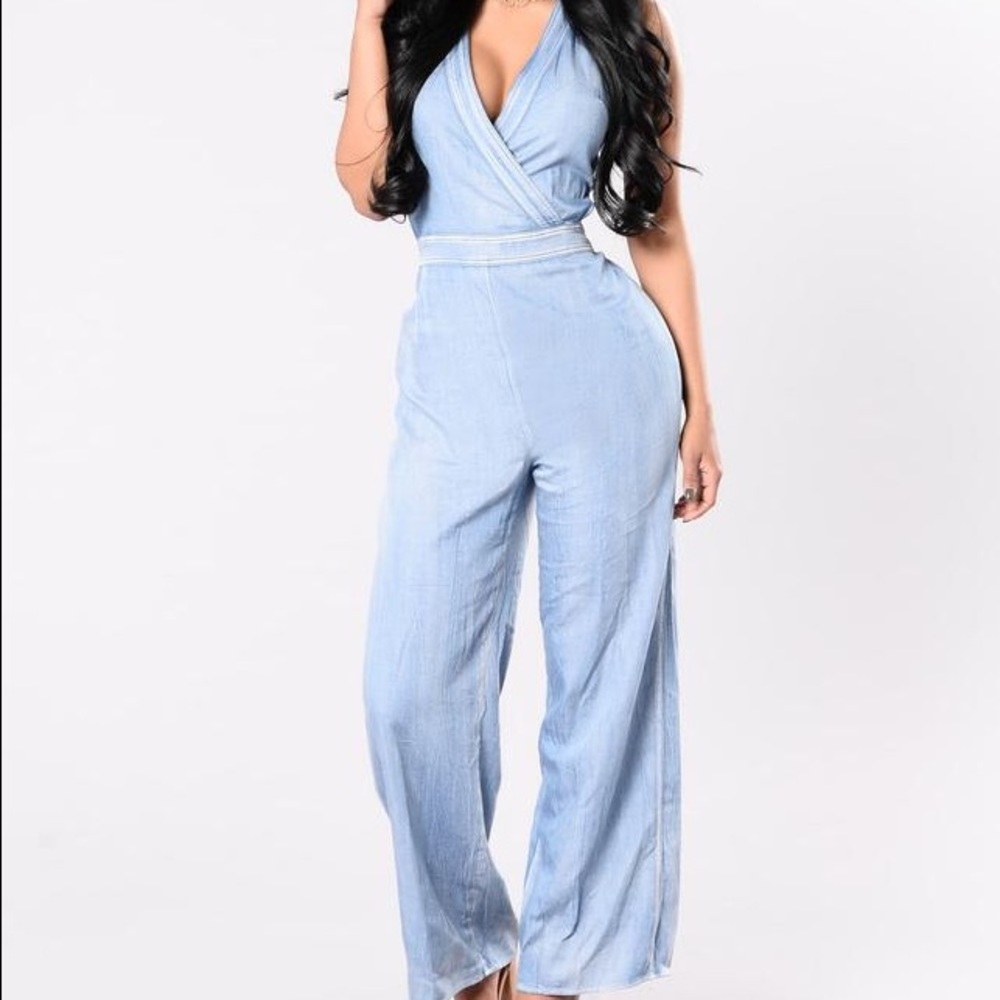 Women's size small denim jumpsuit.