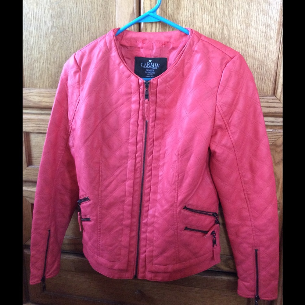 ‼️SALE‼️Peach leather jacket