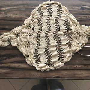 Delicate bohemian crocheted shrug