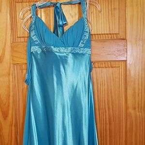 Aqua blue prom dreas