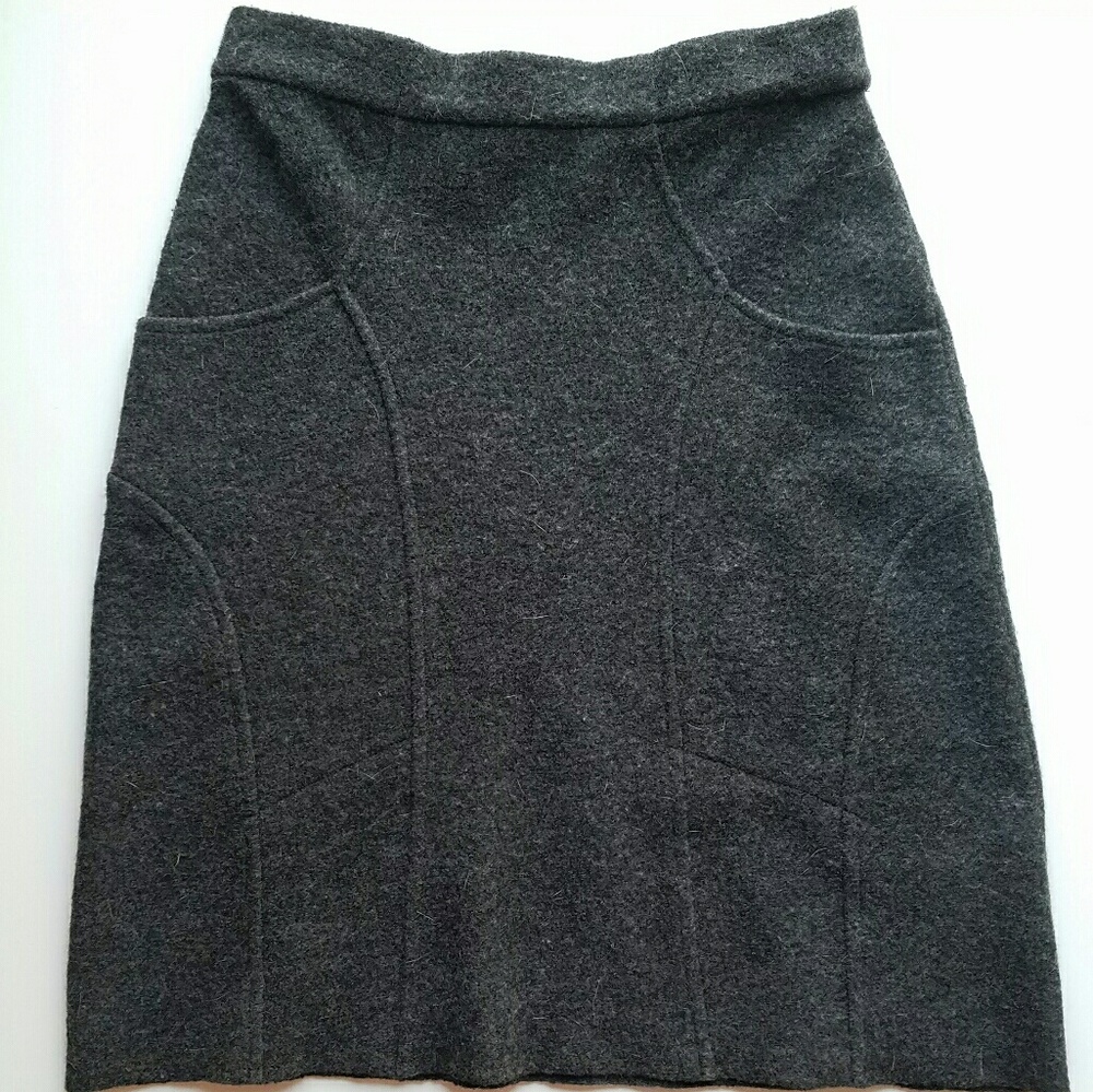 Anthropologie Sparrow Gray Wool Skirt