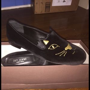 Jon Josef G-Cat Black Velvet shoes. Size 8