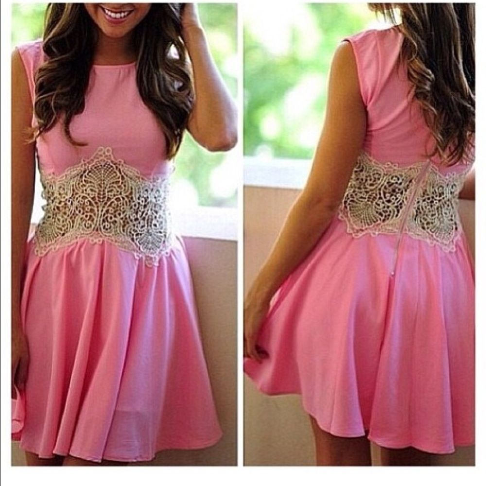 New lace waisted skater dress size S M L