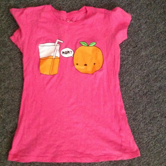Bitter Sweet Pink Tee with an Orange - Picture 1 of 1