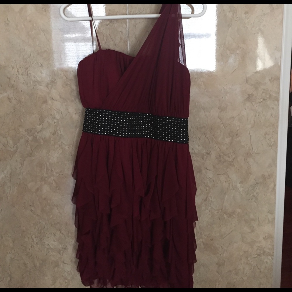 Burgundy polyester dress