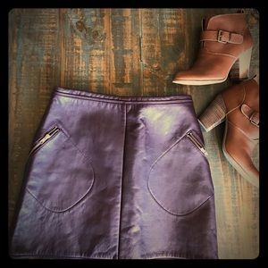 GAP Burgundy Leather Skirt