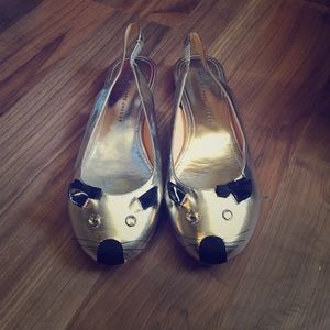 Marc by Marc Jacobs Silver Mouse Slingbacks