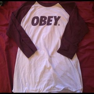 Obey 3/4 sleeve tee.