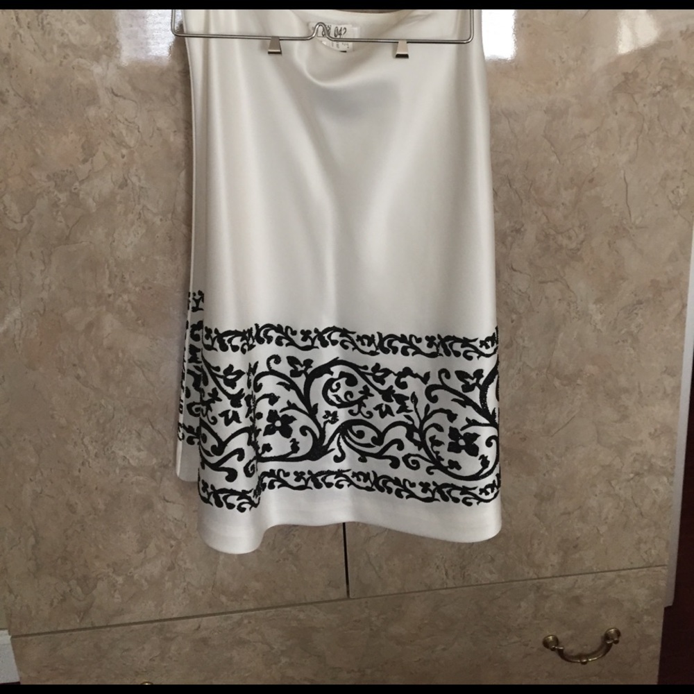 Off white satin skirt