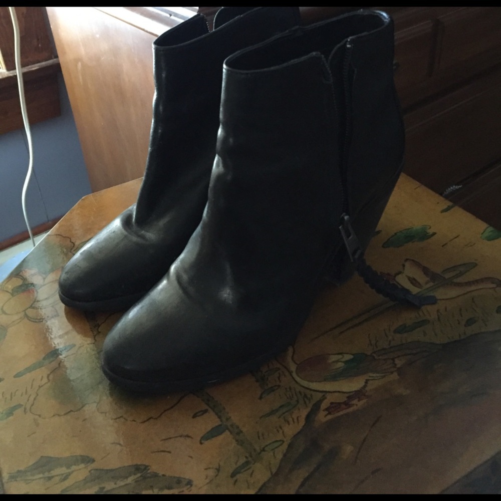 AllSaints black leather booties sz 38