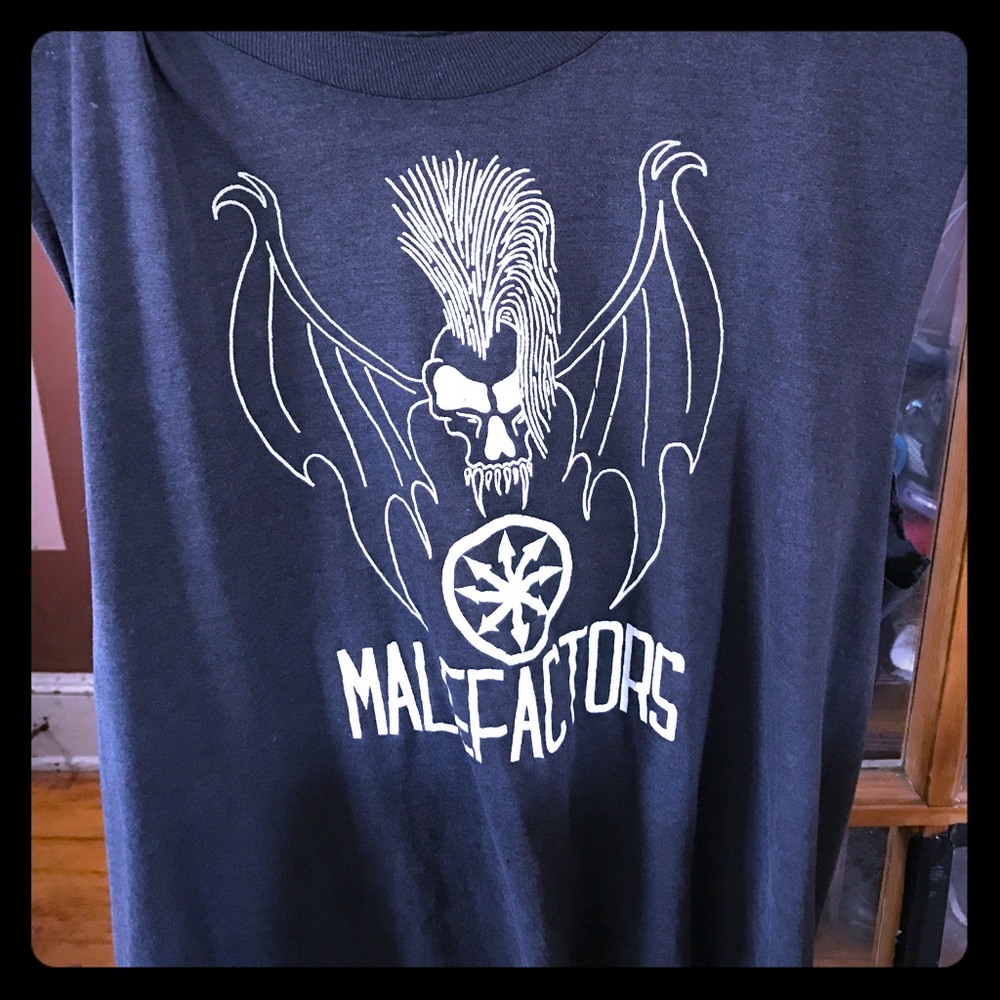 Malefactors 80's punk metal muscle shirt RARE