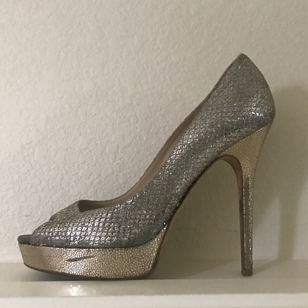 Jimmy Choo Luna Champagne Silver Wedding Shoes