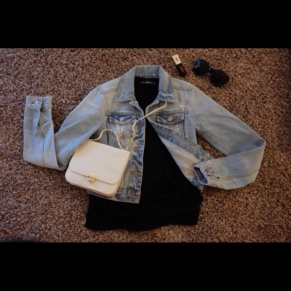 ❤️SALE‼️Hillister cropped cotton denim jacket