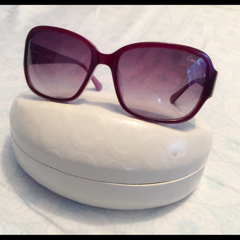 Dark Violet Coach Sunglasses with Case 🌸