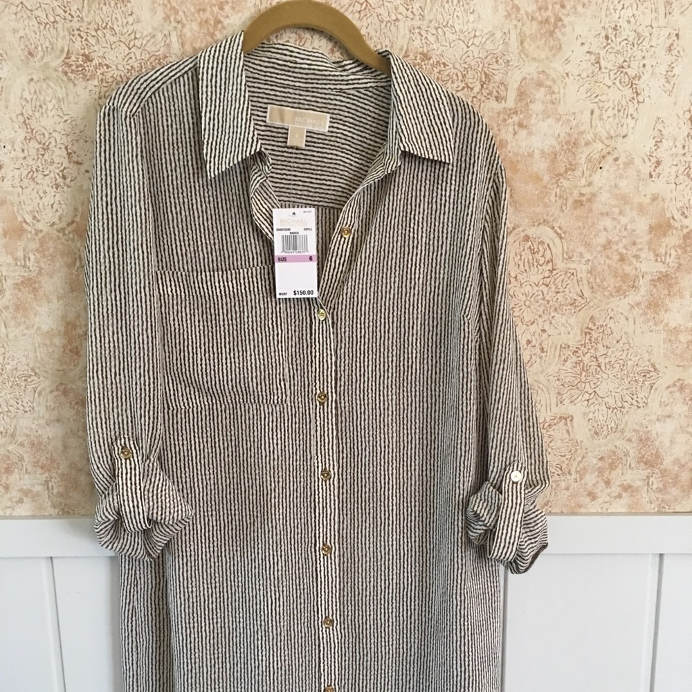 Michale Kors size 6 button up dress NWT