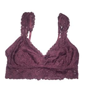 American Eagle Aerie Maroon Lace Bralette Size M