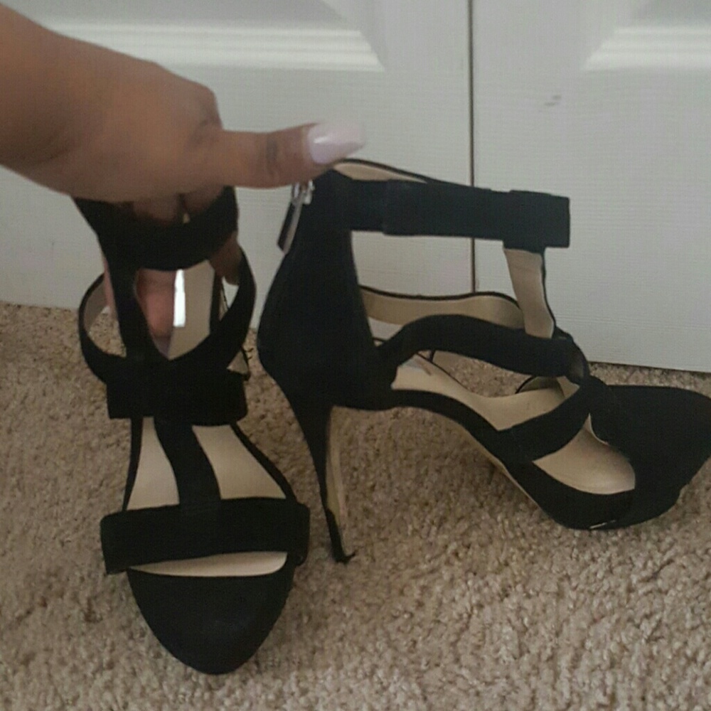 Black suede heels