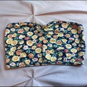 Reversible sunflower/navy bandeau