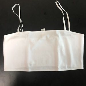 White Spaghetti Strap American Apparel Crop Top