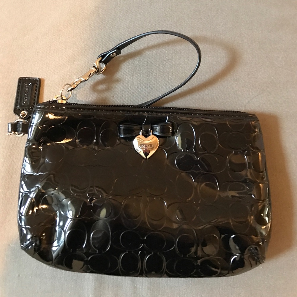 Coach Wristlet Black Patent Leather