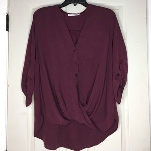 Lush front-drape blouse