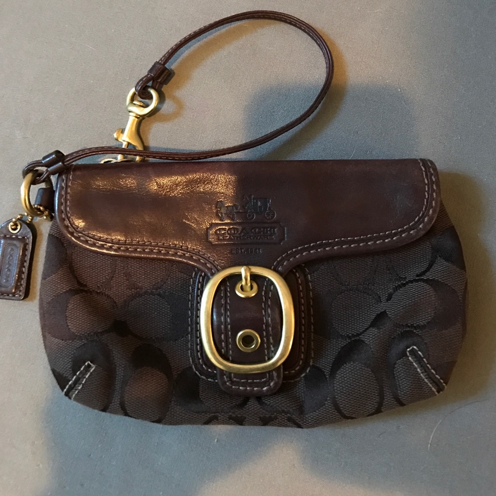 Dark Brown Coach Wristlet