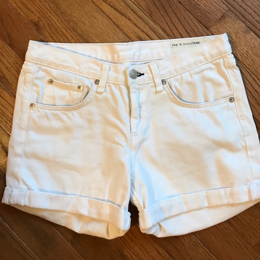 Rag & Bone white denim shorts 25