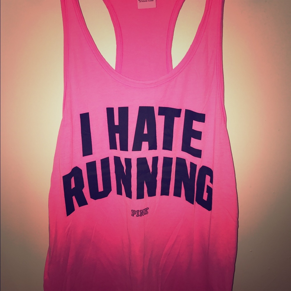 NWOT VS Pink 'I HATE RUNNING' tank
