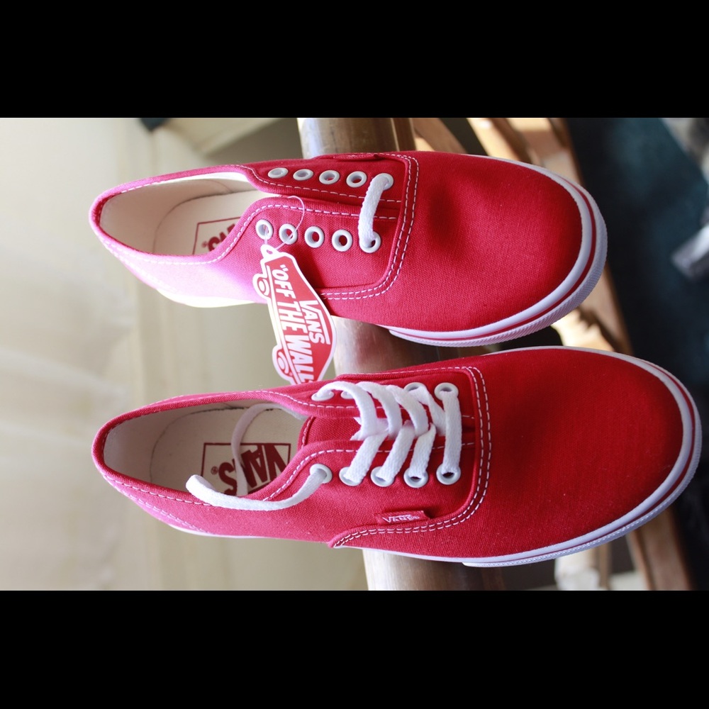 Red Vans Authentic Lo Pro