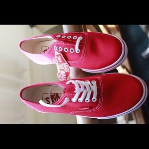 Red Vans Authentic Lo Pro