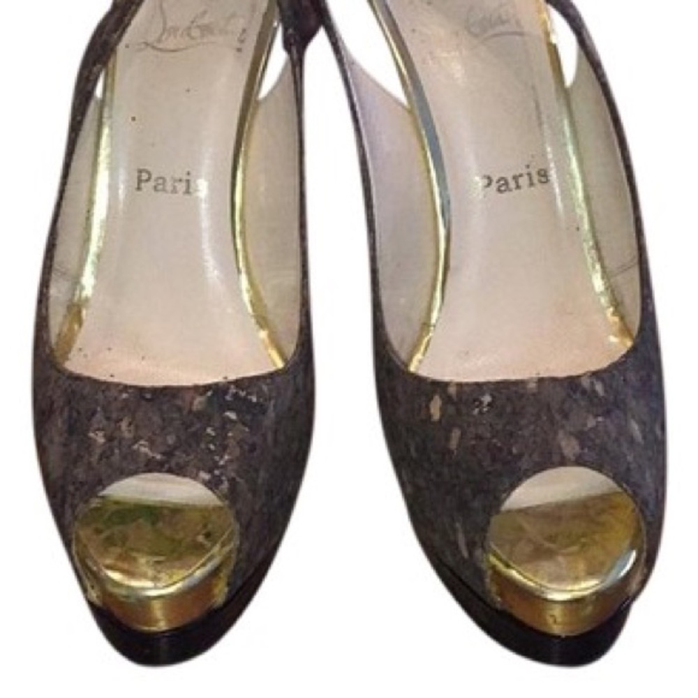 Christian Louboutin cork sling back Pumps