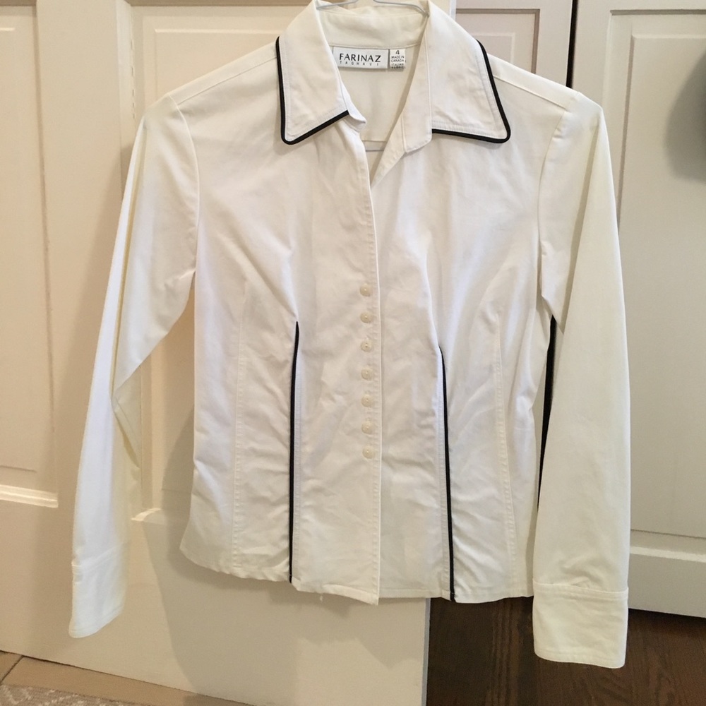 Cream and black button down