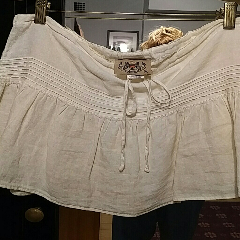 Creamy white linen skirt