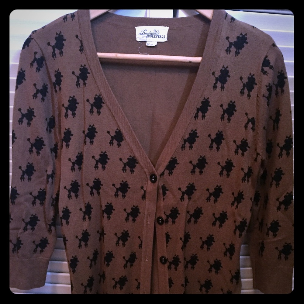 Adorable Poodle Cardigan, Forever 21.
