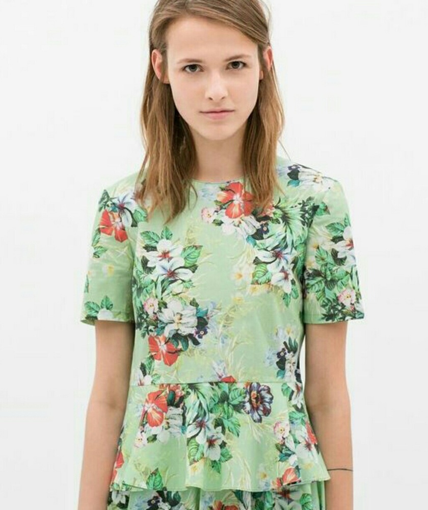 Zara Floral Peplum Top