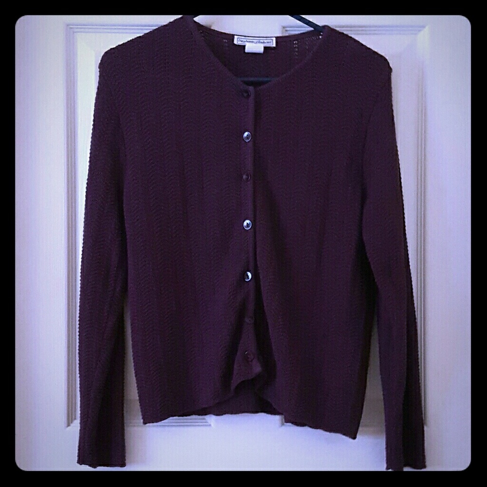 Plum Knit Ruched Cardigan
