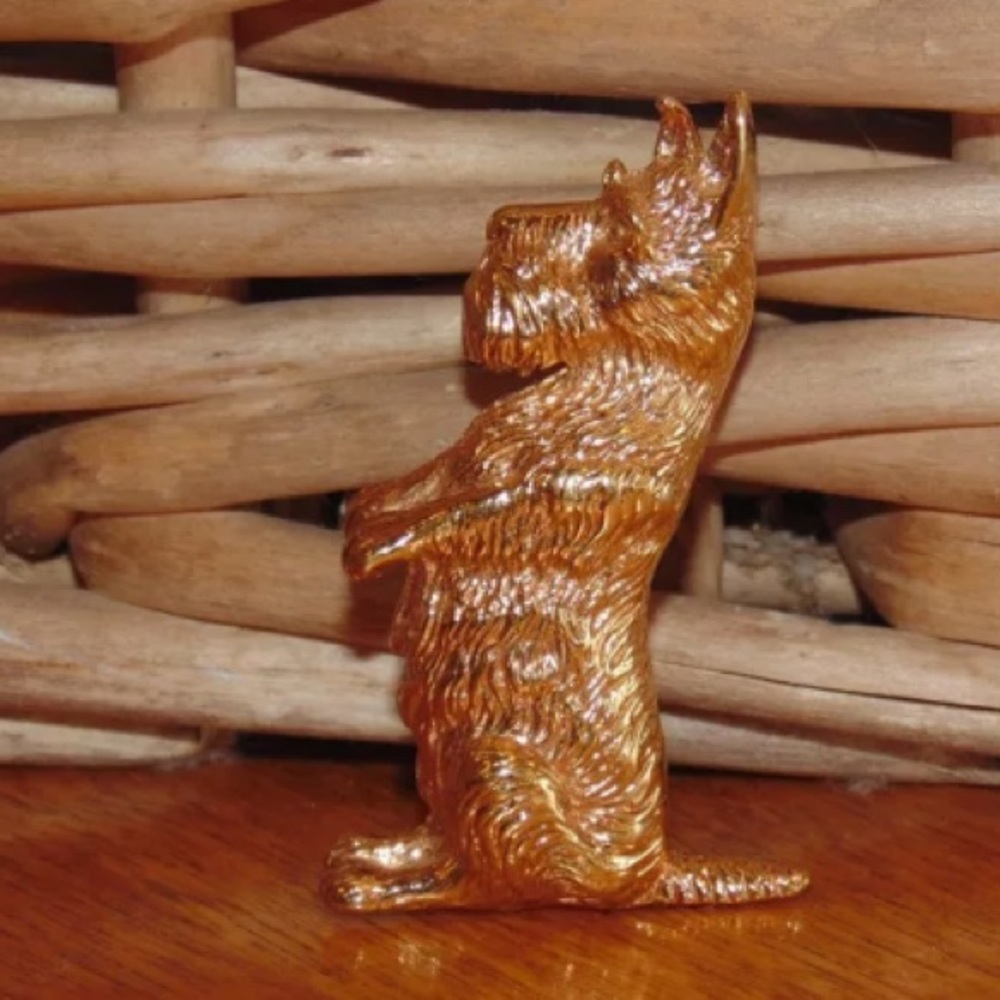 Vintage Gold Tone Monet Scottie Brooch